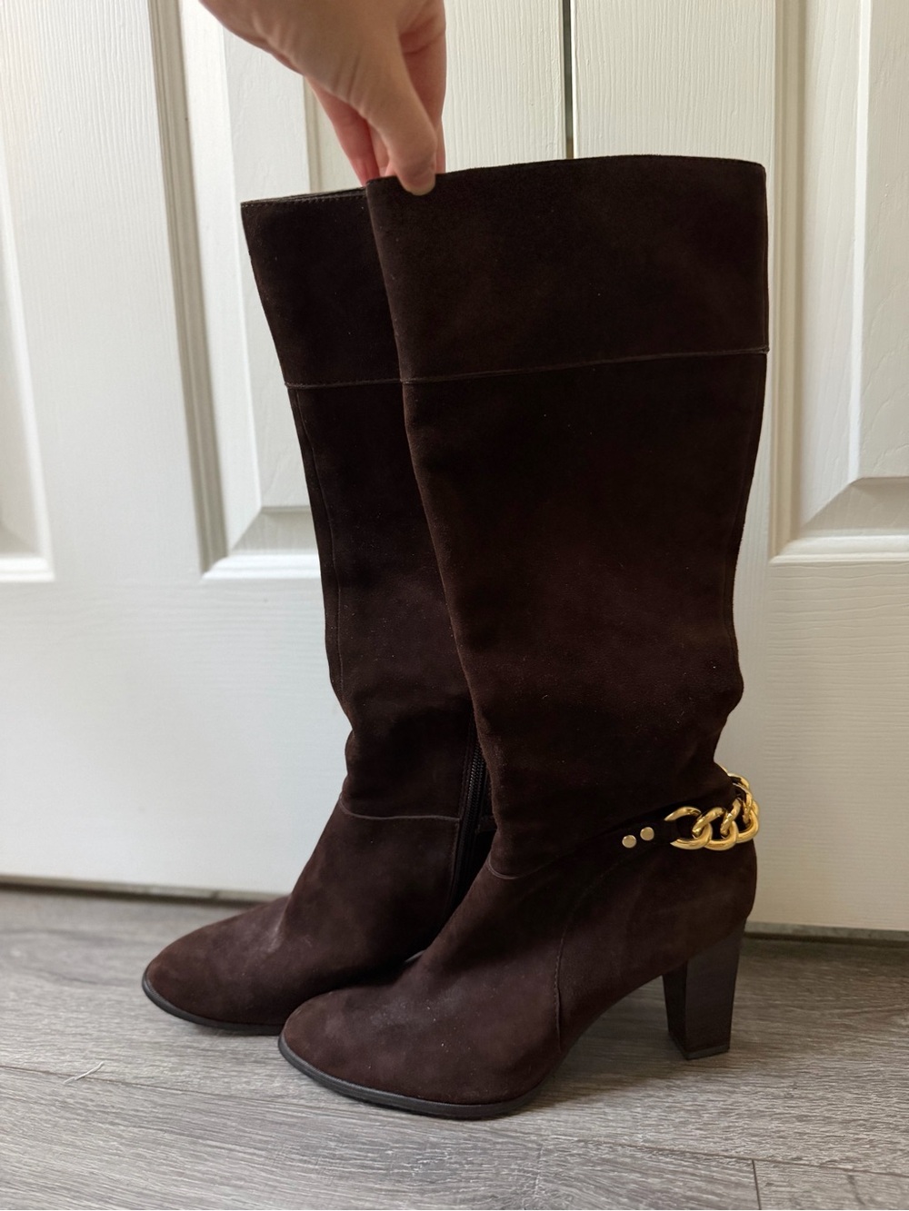 Tahari Fabian Gold Chain Boots - Chic, Old Money, Staple, Fall Transition